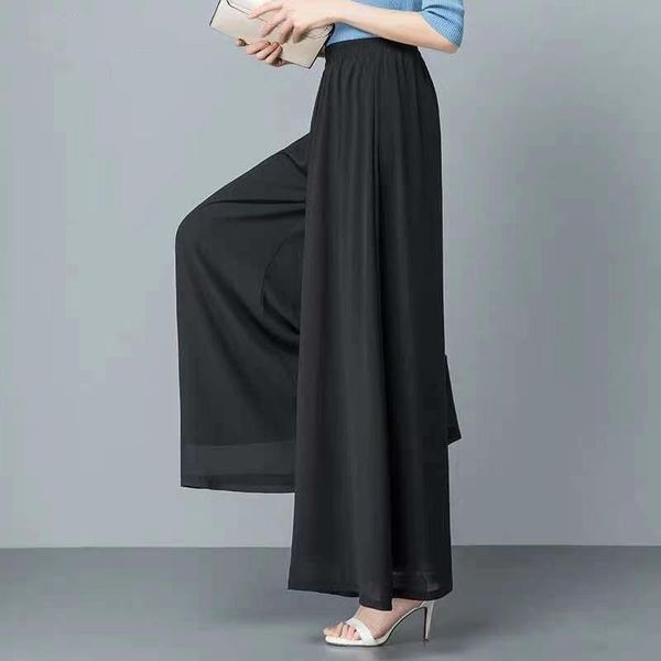 elastic waist solid chiffon loose show thin meat reduction of age office lady plus size clothing for women women's pants & capris, Black;white
elastic waist solid chiffon loose show thin meat reduction of age office lady plus size clothing for women women's pants & capris, Black;white