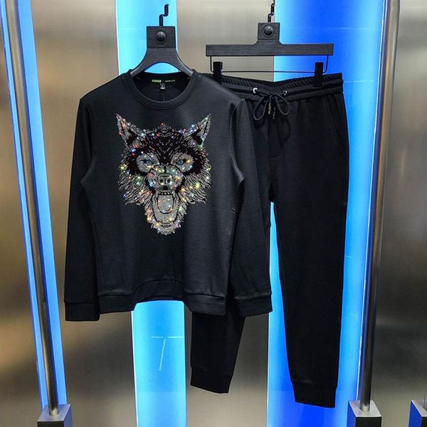 men's tracksuits male track suit black outdoor jogging fall/winter fleece fabric hoodie diamond shiny sweatshirt and pants, Gray
men's tracksuits male track suit black outdoor jogging fall/winter fleece fabric hoodie diamond shiny sweatshirt and pants, Gray