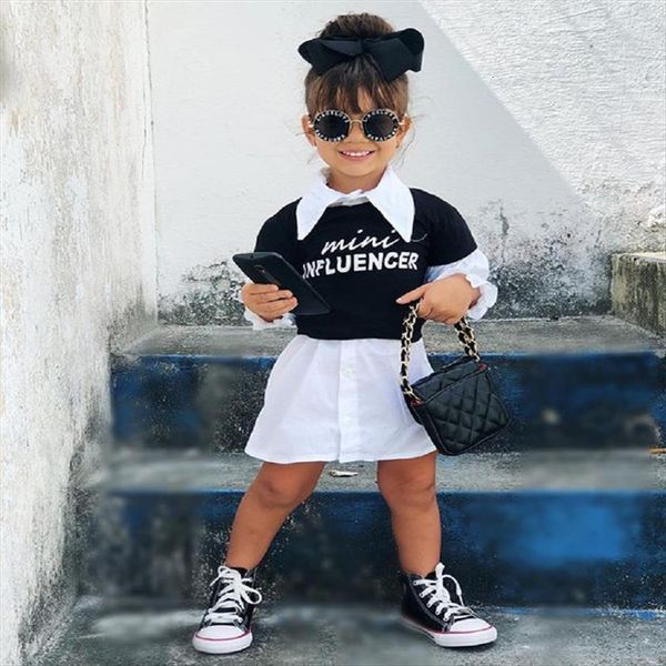 fashionable kids clothes girls skirt suit long sleeve lapel collar white shirt with round neck short black tee sets
fashionable kids clothes girls skirt suit long sleeve lapel collar white shirt with round neck short black tee sets