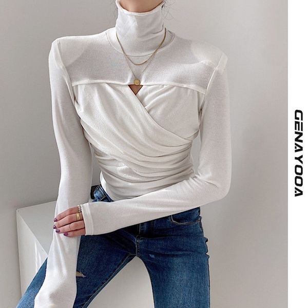 genayooa srping slim t shirt women korean style long sleeve turtleneck streetwear hollow out criss cross femme fashion 210417, White
genayooa srping slim t shirt women korean style long sleeve turtleneck streetwear hollow out criss cross femme fashion 210417, White