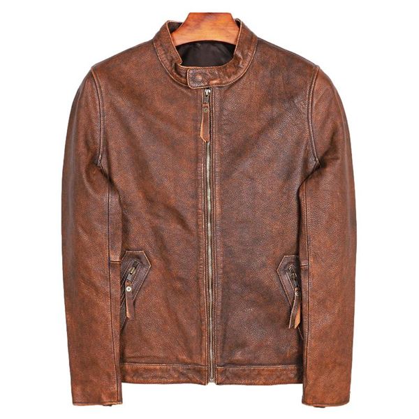 men's leather & faux 2021 vintage brown genuine jacket men motorcycle style plus size 5xl real natural cowhide autumn slim fit biker co, Black
men's leather & faux 2021 vintage brown genuine jacket men motorcycle style plus size 5xl real natural cowhide autumn slim fit biker co, Black