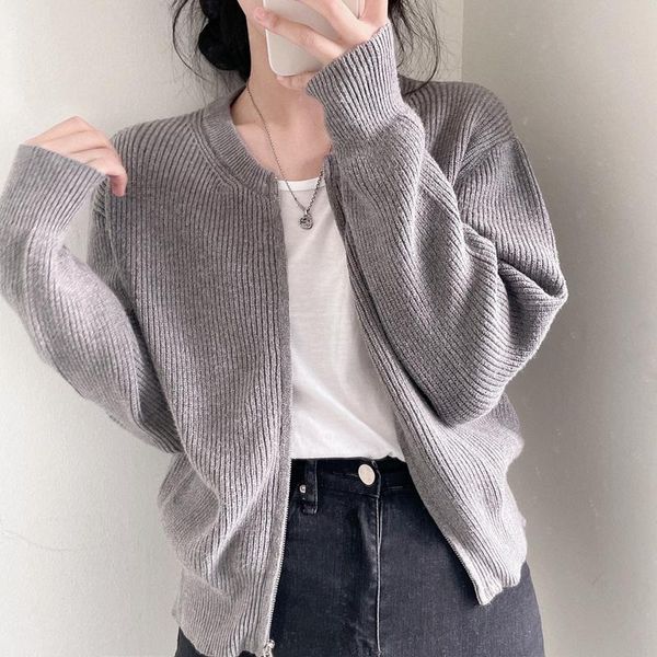 women's knits & tees autumn winter 2021 zipper cardigan sweaters elegant solid long sleeve casual loose knitted cardigans female, White
women's knits & tees autumn winter 2021 zipper cardigan sweaters elegant solid long sleeve casual loose knitted cardigans female, White
