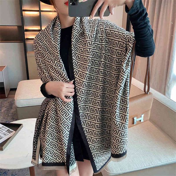 Shawl Scarf Imitation Cashmere Women's Autumn and Winter 2021 Geometric Rectangular Warm Fashion Bib, Blue;gray
Shawl Scarf Imitation Cashmere Women's Autumn and Winter 2021 Geometric Rectangular Warm Fashion Bib, Blue;gray