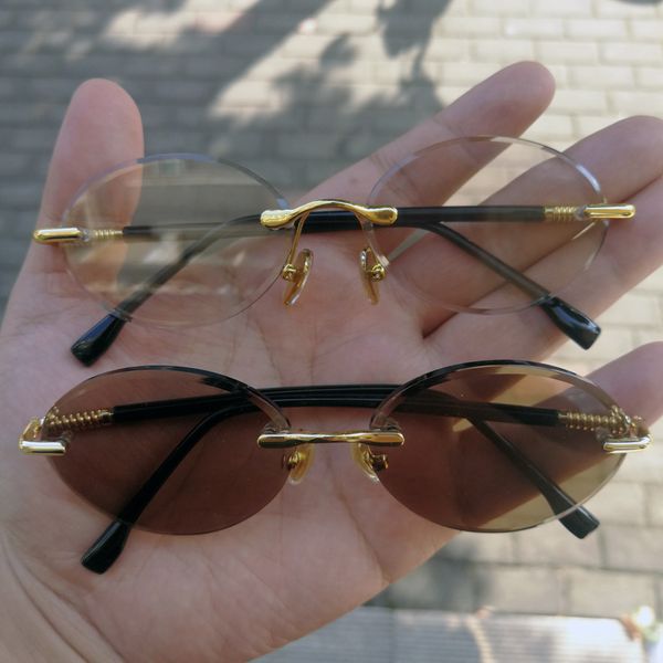 luxury designer glasses vazrobe stone glasses male oval sunglasses men crystal brown lens anti scratch rimless, White;black
luxury designer glasses vazrobe stone glasses male oval sunglasses men crystal brown lens anti scratch rimless, White;black