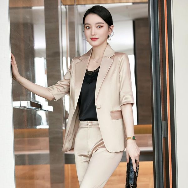 women's two piece pants fabric formal professional women business work wear suits pantsuits ol styles summer blazers trousers s, White
women's two piece pants fabric formal professional women business work wear suits pantsuits ol styles summer blazers trousers s, White