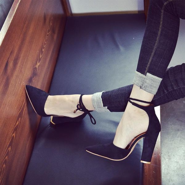 sandals 2021 spring women's pointed toe thick heel flock lace-up shoes high heels fashion size 34-43, Black
sandals 2021 spring women's pointed toe thick heel flock lace-up shoes high heels fashion size 34-43, Black