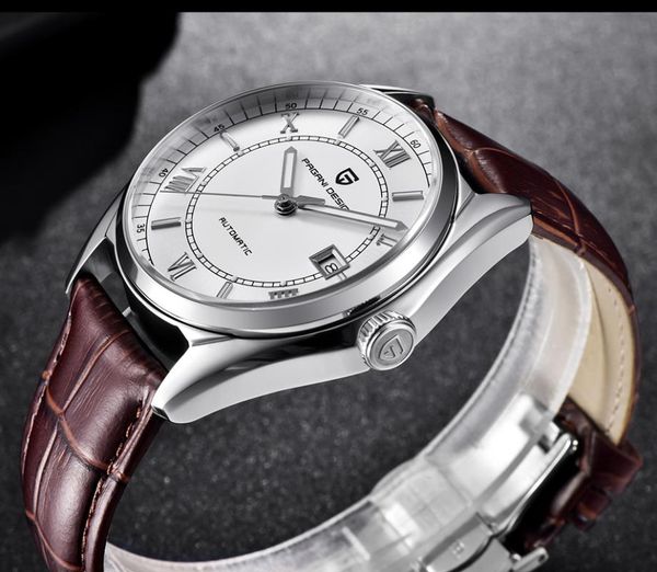 wristwatches pagani design men mechanical sport watch waterproof genuine leather automatic business relogio masculino, Slivery;brown
wristwatches pagani design men mechanical sport watch waterproof genuine leather automatic business relogio masculino, Slivery;brown