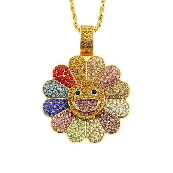 pendant necklaces rotating colorful inlaid crystal sunflower necklace men's and women's cool jewelry gift, Silver
pendant necklaces rotating colorful inlaid crystal sunflower necklace men's and women's cool jewelry gift, Silver
