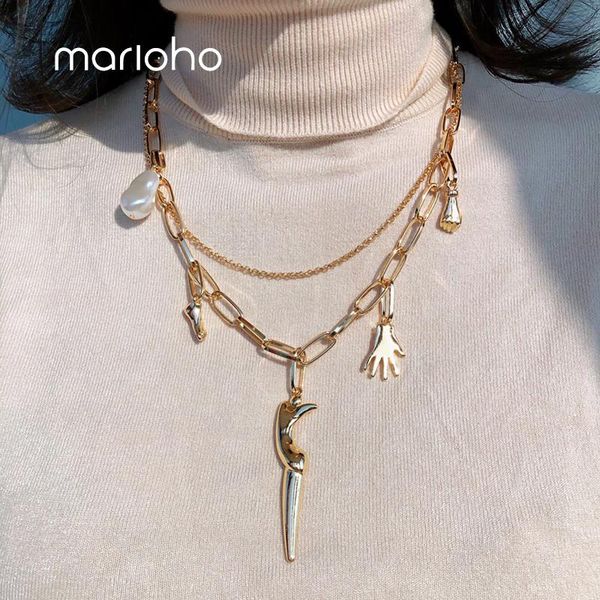 marioho fashionable ins abstract fingers feet multi-layer necklace metal chain stacking autumn and winter sweater pendant necklaces, Silver
marioho fashionable ins abstract fingers feet multi-layer necklace metal chain stacking autumn and winter sweater pendant necklaces, Silver