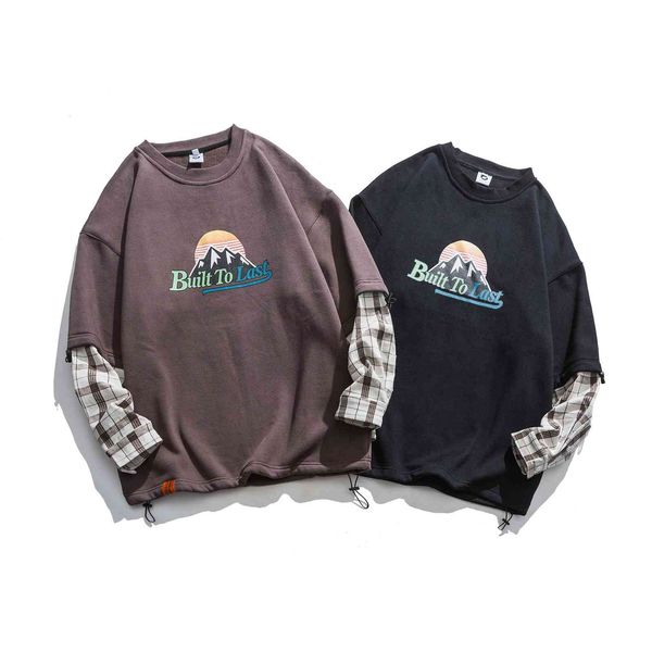 the fine fleece hoodies men's sweater autumn and winter print plaid fake two pieces of thickened jacket, Black
the fine fleece hoodies men's sweater autumn and winter print plaid fake two pieces of thickened jacket, Black