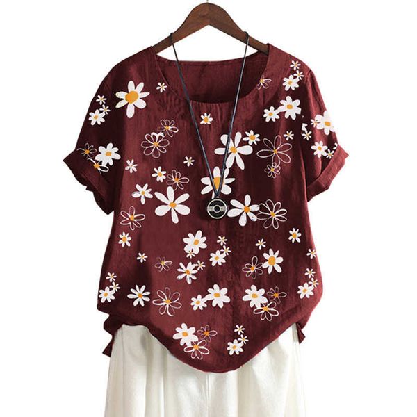 women summer floral o-neck short sleeve t-shirt woman plus size oversized ladies streetwear tee shirt femme 210608, White
women summer floral o-neck short sleeve t-shirt woman plus size oversized ladies streetwear tee shirt femme 210608, White