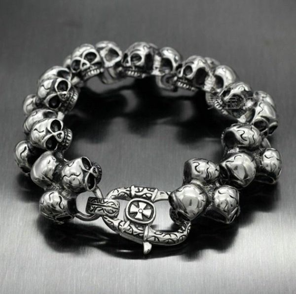 classic fashion trend mens skull bracelet ghost head cycling punk boutique jewelry charm bracelets, Golden;silver
classic fashion trend mens skull bracelet ghost head cycling punk boutique jewelry charm bracelets, Golden;silver