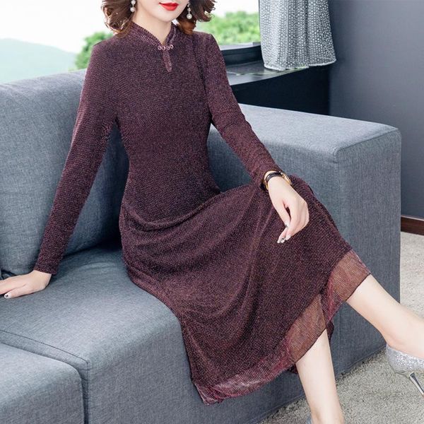 casual dresses spring fall chinese women mandarin collar purple red black patchwork glitter qipao dress , womens vintage 5xl cheongsam, Black;gray
casual dresses spring fall chinese women mandarin collar purple red black patchwork glitter qipao dress , womens vintage 5xl cheongsam, Black;gray