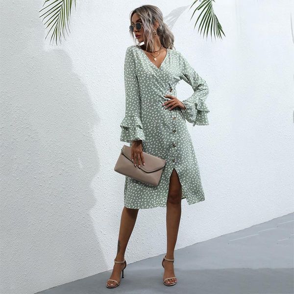 a-line polka dot vintage dress elegant v-neck empire knee-length ladies frocks casual full flare sleeve button summer dresses, Black;gray
a-line polka dot vintage dress elegant v-neck empire knee-length ladies frocks casual full flare sleeve button summer dresses, Black;gray