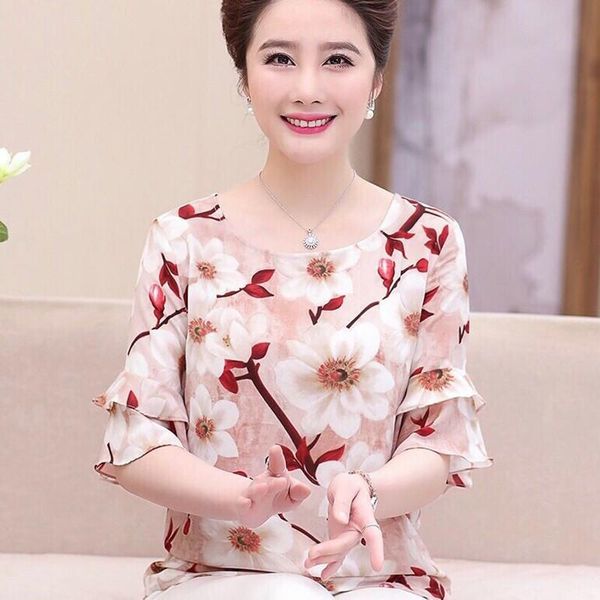 women's blouses & shirts chiffon women summer half sleeve loose peach blossom o-neck casual large size 5xl blusasmm0160, White
women's blouses & shirts chiffon women summer half sleeve loose peach blossom o-neck casual large size 5xl blusasmm0160, White