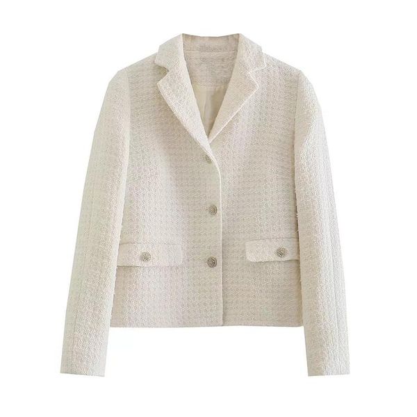 women's suits & blazers yenkye fall women vintage tweed short blazer mujer long sleeve single breasted casual suit jacket ladies chic o, White;black
women's suits & blazers yenkye fall women vintage tweed short blazer mujer long sleeve single breasted casual suit jacket ladies chic o, White;black