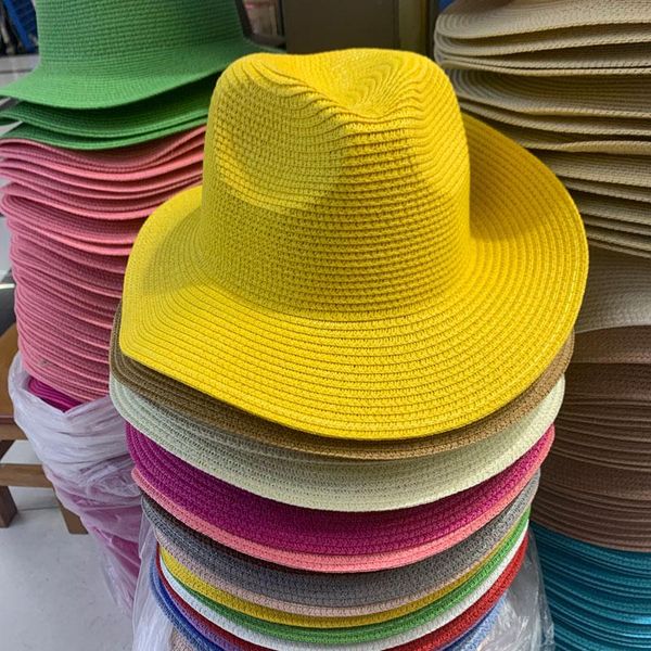 wide brim hats sun hat summer panama women men caps solid paper straw bucket outdoor beach protective handmade casual cap chapeu, Blue;gray
wide brim hats sun hat summer panama women men caps solid paper straw bucket outdoor beach protective handmade casual cap chapeu, Blue;gray