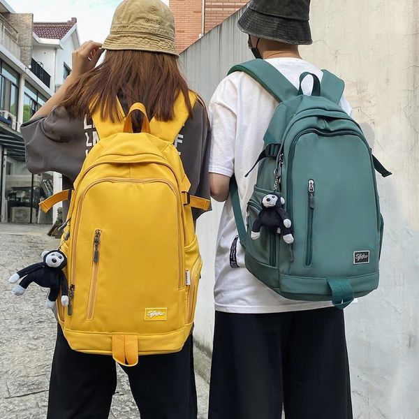 large capacity solid color women's backpack men's waterproof nylon lapcouple fashion travel hiking bag
large capacity solid color women's backpack men's waterproof nylon lapcouple fashion travel hiking bag