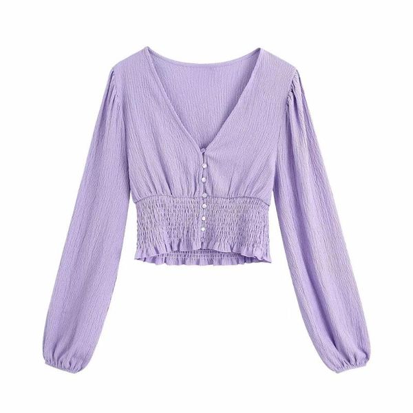 women's blouses & shirts 2021 summer women shirt full sleeves v-neck elastic waist short casual ladies female femme mujer blouse, White
women's blouses & shirts 2021 summer women shirt full sleeves v-neck elastic waist short casual ladies female femme mujer blouse, White