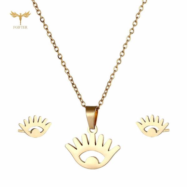 earrings & necklace punk stud eye pendant collares stainless steel jewelry chain fashion aesthetic, Silver
earrings & necklace punk stud eye pendant collares stainless steel jewelry chain fashion aesthetic, Silver