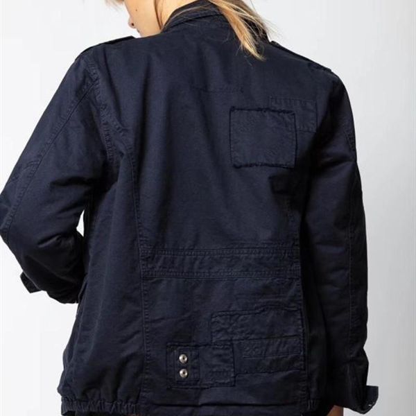 women's coat letter embroidery 2021 spring autumn dark blue turn-down collar single breasted long sleeve female parka jacket down & par, Black
women's coat letter embroidery 2021 spring autumn dark blue turn-down collar single breasted long sleeve female parka jacket down & par, Black