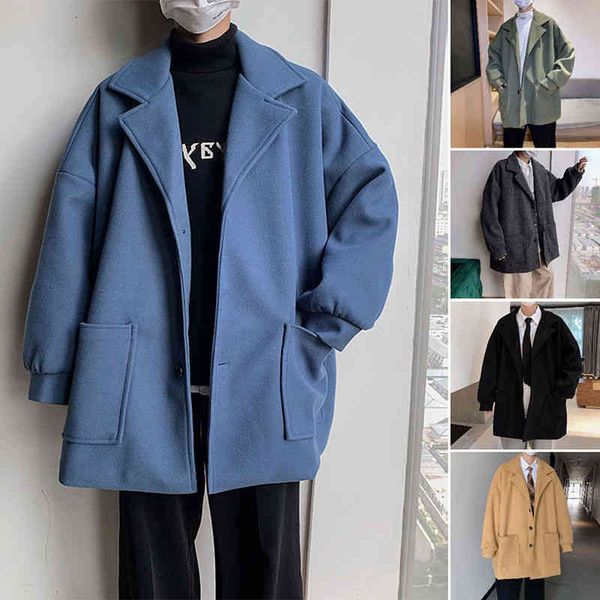 men's wool raincoat, korean loose et, fashion, autumn and winter, Black
men's wool raincoat, korean loose et, fashion, autumn and winter, Black