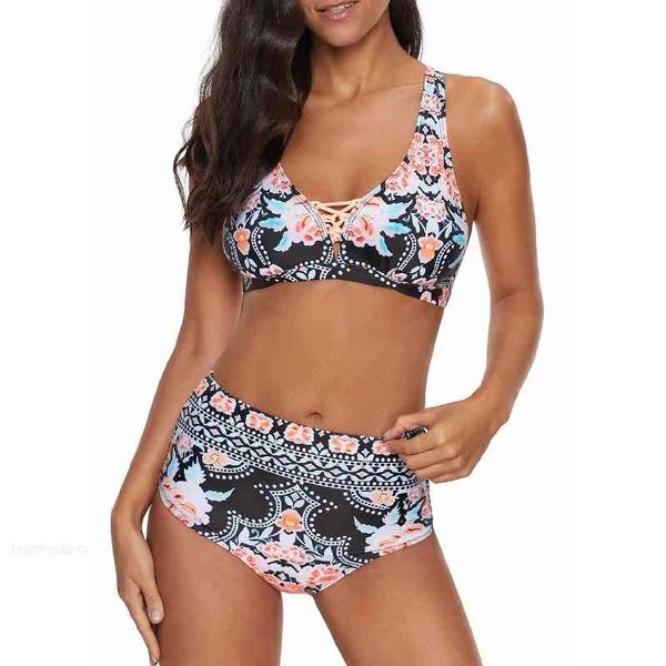 push 2021 new women set mujer floral printed swimsuit up high waist bikini biquinis brazilian swimwear summer, White;black
push 2021 new women set mujer floral printed swimsuit up high waist bikini biquinis brazilian swimwear summer, White;black
