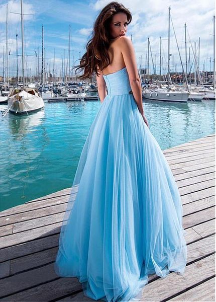 party dresses 2021 sky blue tulle evening dress simple formal gown elegant long vestido de noche, White;black
party dresses 2021 sky blue tulle evening dress simple formal gown elegant long vestido de noche, White;black