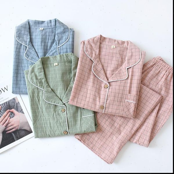 water washing cotton long womens sleepwears sleeved pants pajamas loungewear plaid autumn lapel pure home clothes, Black;red
water washing cotton long womens sleepwears sleeved pants pajamas loungewear plaid autumn lapel pure home clothes, Black;red