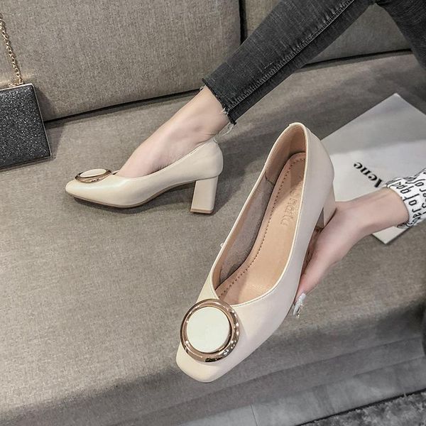 dress shoes 2021 spring and autumn women's high heel square head fashion chunky single women, Black
dress shoes 2021 spring and autumn women's high heel square head fashion chunky single women, Black