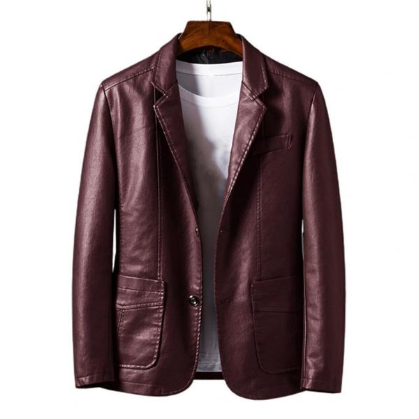 men's jackets suit coat faux leather men turn-down collar cardigan solid color formal jacket for single-breasted business, Black;brown
men's jackets suit coat faux leather men turn-down collar cardigan solid color formal jacket for single-breasted business, Black;brown