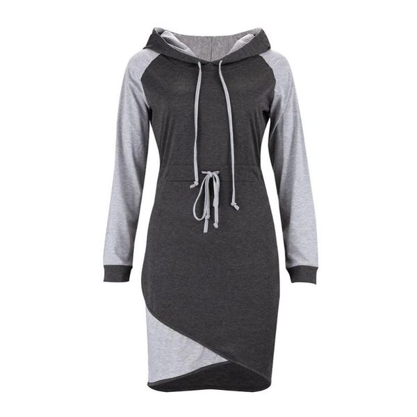 women casual long sleeve color bloc-k waist tight drawstring bodycon hoodie dress dresses, Black;gray
women casual long sleeve color bloc-k waist tight drawstring bodycon hoodie dress dresses, Black;gray