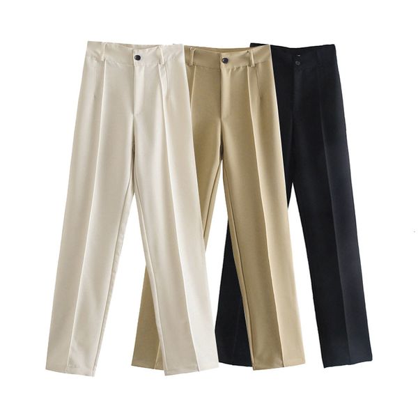 women's pants & capris female za chic office fashion wear solid vintage straight pants high zipper fly women's mujer 9bu1, Black;white
women's pants & capris female za chic office fashion wear solid vintage straight pants high zipper fly women's mujer 9bu1, Black;white