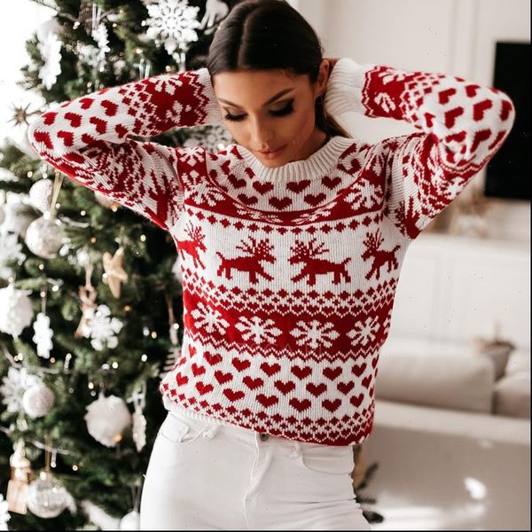 women autumn winter christmas sweater ladies knitted jumper pullover snowflake elk print sweaters and pullovers, White;black
women autumn winter christmas sweater ladies knitted jumper pullover snowflake elk print sweaters and pullovers, White;black