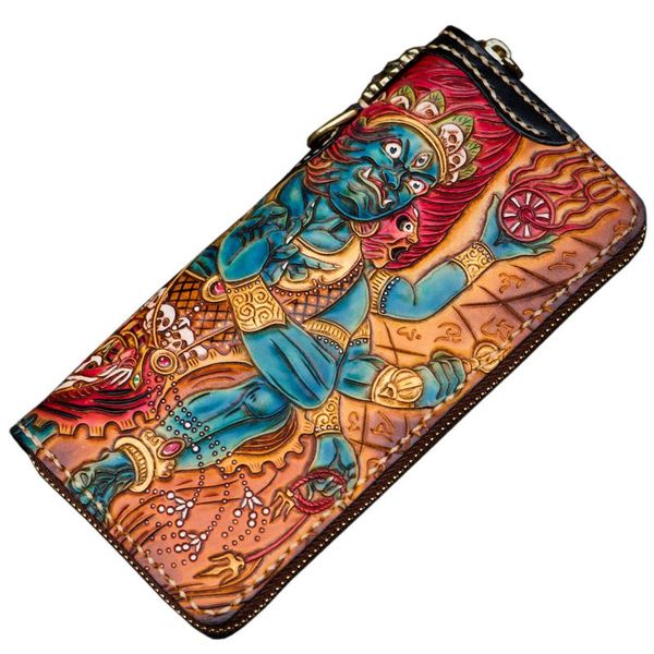 wallets handmade wallet long zipper leather carved large capacity vertical money handbag, Red;black
wallets handmade wallet long zipper leather carved large capacity vertical money handbag, Red;black