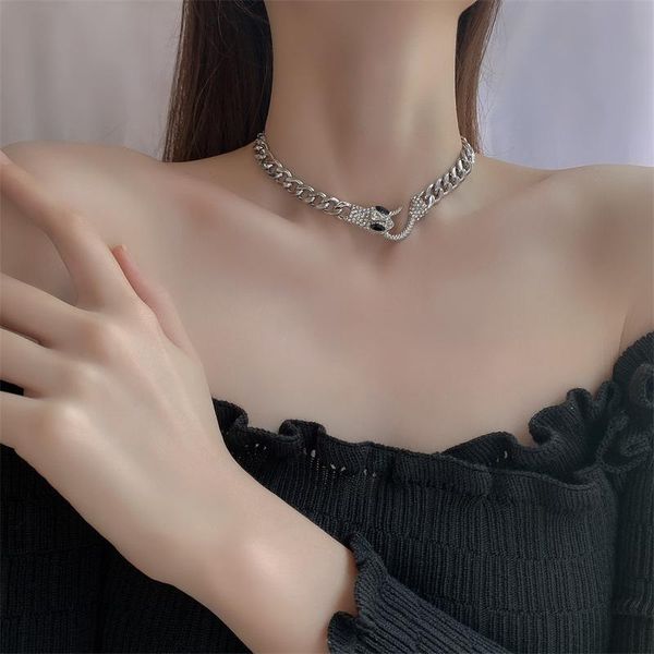 chains 2021 ins hip-hop punk metal serpentine inlaid zircon clavicle chain for women girls party fashion accessories, Silver
chains 2021 ins hip-hop punk metal serpentine inlaid zircon clavicle chain for women girls party fashion accessories, Silver