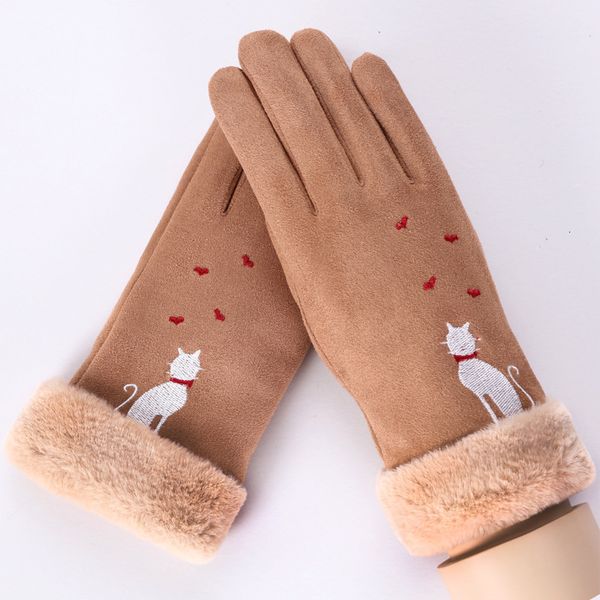 gloves k1-n081 female winter warm outdoor sports touch screen, Blue;gray