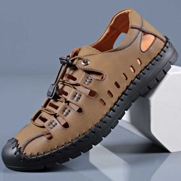 sandals summer men's shoes leather casual hollow hole outdoor baotou beach, Black
sandals summer men's shoes leather casual hollow hole outdoor baotou beach, Black
