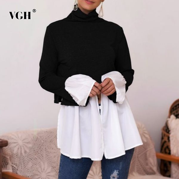 vgh splicing pleated sweater for women turtleneck flare sleeve casual knitting pullovers female fashion new clothing autumn 210421, White;black
vgh splicing pleated sweater for women turtleneck flare sleeve casual knitting pullovers female fashion new clothing autumn 210421, White;black