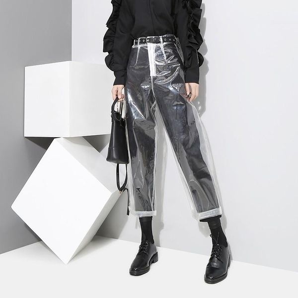 women's pants & capris summer korean style transparent plastic woman ankle-length trendy costumes club night bar pvc trousers a9161, Black;white
women's pants & capris summer korean style transparent plastic woman ankle-length trendy costumes club night bar pvc trousers a9161, Black;white