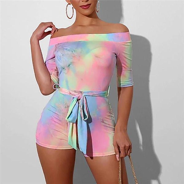 women's jumpsuits & rompers 40# women tie-dye print slash neck bandage short sleeve casual off shoulder playsuit female bodysuits, Black;white
women's jumpsuits & rompers 40# women tie-dye print slash neck bandage short sleeve casual off shoulder playsuit female bodysuits, Black;white