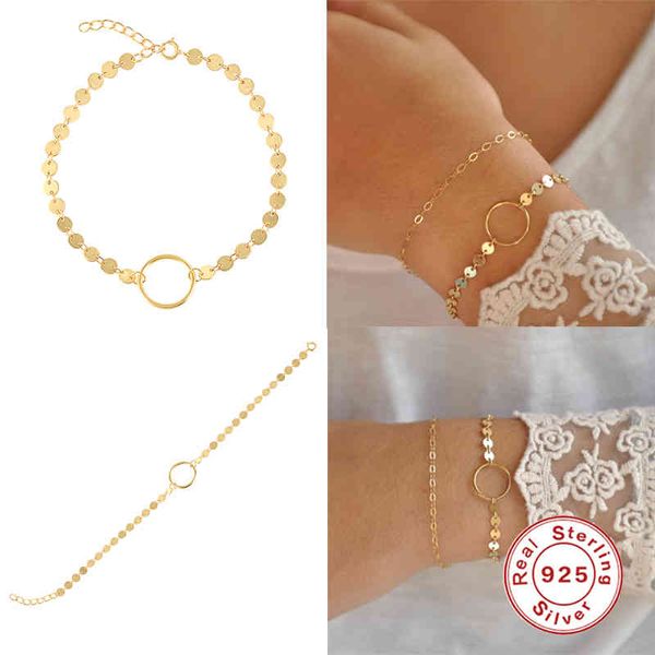 aide 925 sterling silver wafer circle simple personality design wild cute bracelets women fashion charms jewelry, Black
aide 925 sterling silver wafer circle simple personality design wild cute bracelets women fashion charms jewelry, Black