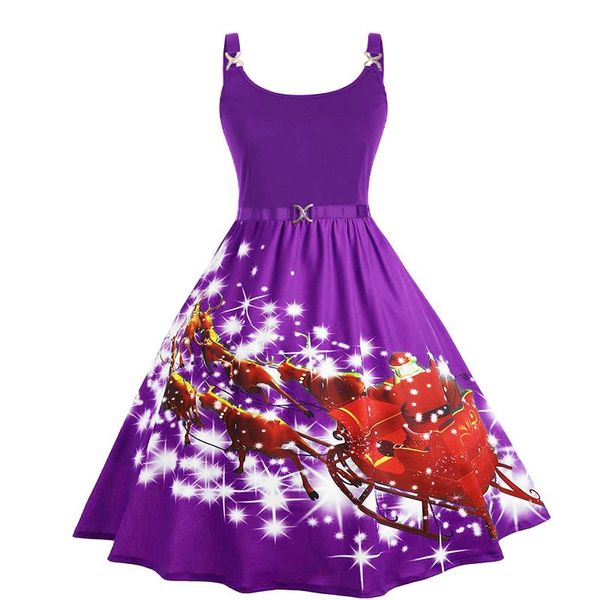 casual dresses 2021 women fashion vintage dress christmas print belt sleeveless high waist round neck swing xmas party vestido de mujer, Black;gray
casual dresses 2021 women fashion vintage dress christmas print belt sleeveless high waist round neck swing xmas party vestido de mujer, Black;gray