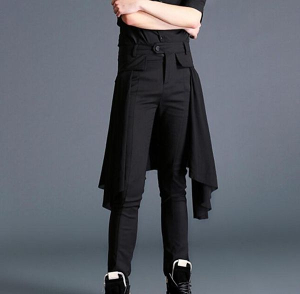 men's slim personality harem pants skinny casual removable skirts stylist culottes singers dj clothing, Black
men's slim personality harem pants skinny casual removable skirts stylist culottes singers dj clothing, Black