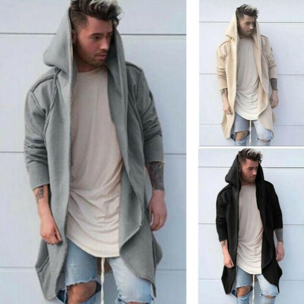 men's wool & blends loose casual cardigan solid hooded open stitch long length coat 2021 autum winter, Black
men's wool & blends loose casual cardigan solid hooded open stitch long length coat 2021 autum winter, Black