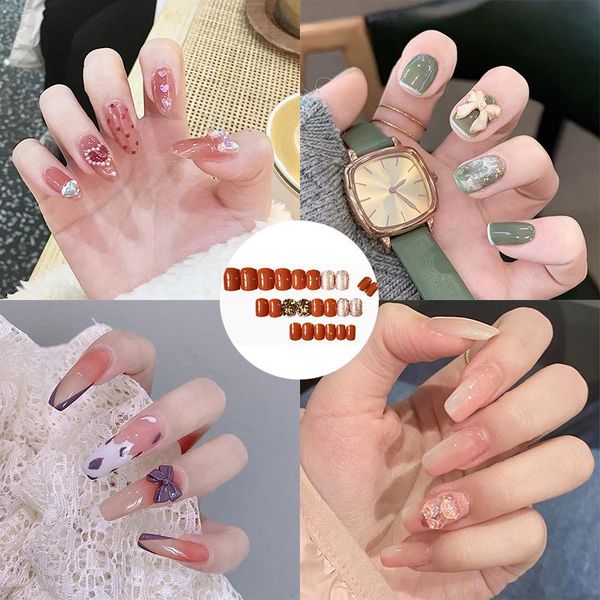 false nails 24pcs fake nail with glue designed print patch type long paragraph fashion tips full cover acrylic, Red;gold
false nails 24pcs fake nail with glue designed print patch type long paragraph fashion tips full cover acrylic, Red;gold