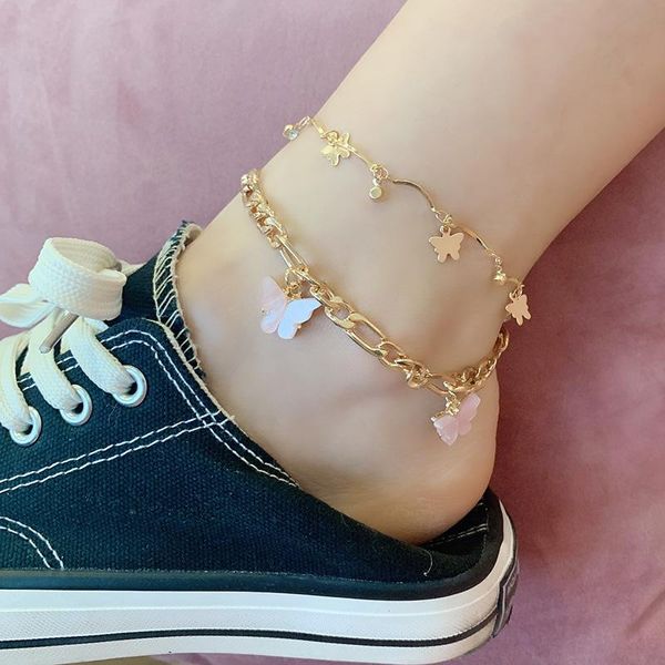 anklets fashion double layer butterfly ankle bracelets gold color figaro chain bohemian anklet for women crystal foot jewelry, Red;blue
anklets fashion double layer butterfly ankle bracelets gold color figaro chain bohemian anklet for women crystal foot jewelry, Red;blue