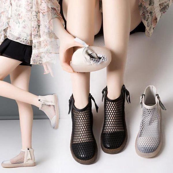 boots large size women's shoes 35-43 summer flat hollow 41 baotou transparent roman mesh retro sandals 42, Black
boots large size women's shoes 35-43 summer flat hollow 41 baotou transparent roman mesh retro sandals 42, Black