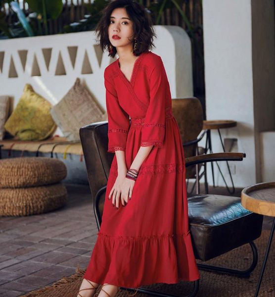 casual dresses vintage retro elegant woman dress 2021 spring summer v neck solid women three quarter sleeve vestido, Black;gray
casual dresses vintage retro elegant woman dress 2021 spring summer v neck solid women three quarter sleeve vestido, Black;gray