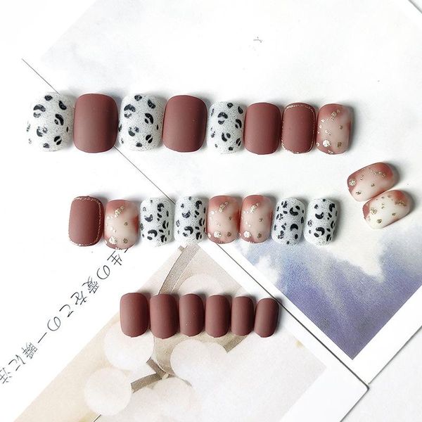 false nails 24pcs dark brown nail patch with printed detachable girl women summer press on tips glue, Red;gold
false nails 24pcs dark brown nail patch with printed detachable girl women summer press on tips glue, Red;gold